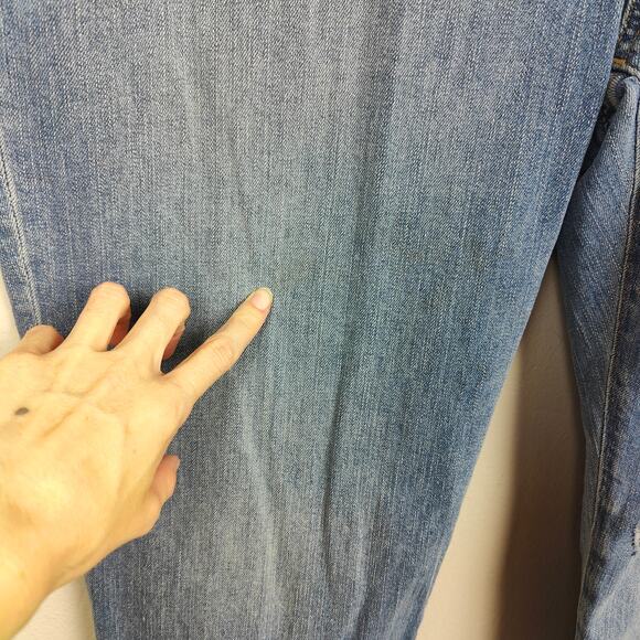 Madewell Classic Straight Jeans Women 35 Corson Medium Wash Distressed Plus Size - Picture 4 of 13